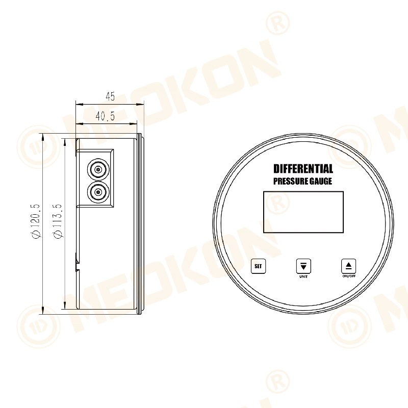 MD-S220 數(shù)字微差壓表 產品尺寸圖